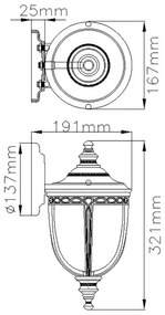 Feiss - Applique da esterno ENGLISH BRIDLE 1xE27/60W/230V IP44