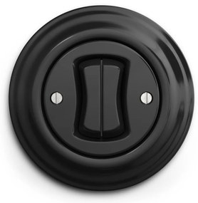 Kliklap - Interruttore retrò in serie con cornice n. 5, nero