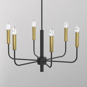 Lampadario a sospensione con filo AKASYA 6xE14/15W/230V nero/oro