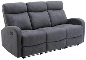Divano relax 3 posti in Tessuto Grigio - EVELYN