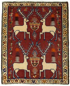 Shiraz Tappeto persiano 70x80 Rosso (Iran) Annodato A Mano