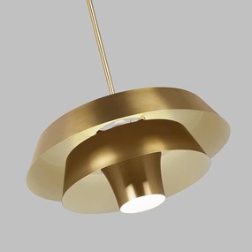 Sospensione Contemporanea Brisbin Acciaio Ottone Brunito 1 Luce E27