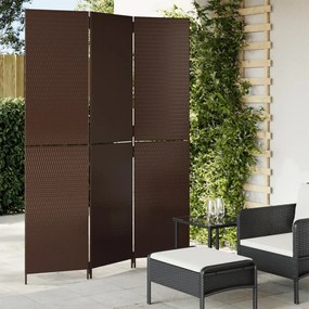 Divisorio Per Ambienti A 3 Pannelli Marrone İn Polyrattan /