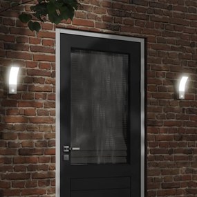 Applique Con Led E Sensore 2 Pz Bianche İn Alluminio Pressofuso /