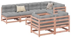 Set divani da giardino 8 pz in legno massello abete douglas