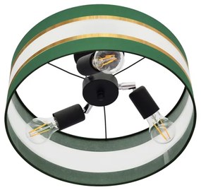 Lampadario a sospensione con supporto rigido HELEN 3xE27/15W/230V verde/oro