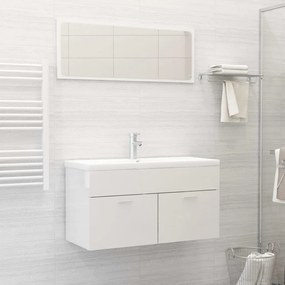 Set mobili da bagno bianco lucido in truciolato