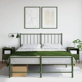 Comodini 2 Pz Verde Oliva 36x39x50,5 Cm İn Acciaio /