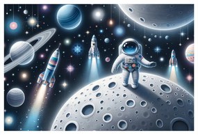 Quadro su tela – Astronauta bambino sulla Luna