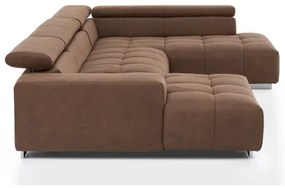 Divano angolare a U TROPEA, lato destro, marrone