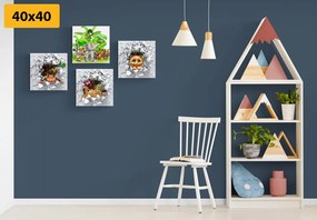 Set di quadri – Giungla piena di animali