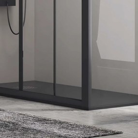 Box doccia 170x80 apertura doppio scorrevole telaio nero KFN6000S - KAMALU