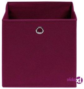vidaXL Contenitori 10 pz in Tessuto non Tessuto 28x28x28cm Rosso Scuro