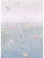 Sanderson Tapete Water Garden - Soft Jade/ Pink Blossom