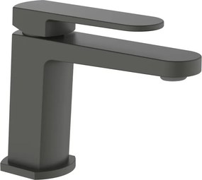 Rubinetto per lavabo a canna bassa getto laminare cristallino Zefir grigio verniciato a polvere opaco AQUASANIT