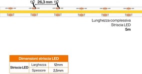 Striscia LED COB CCT Bianco Variabile 24V 14W/m Professionale - IP20 - 5 metri