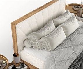 Letto boxspring con contenitore in crema-naturale 160x200 cm Asahi - Maison de Rêve