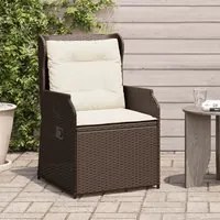 Sedie Reclinabili Giardino 2pz con Cuscini Marrone Polyrattan 368992