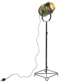 Lampada da terra industriale bronzo con verde 140 cm - Byron