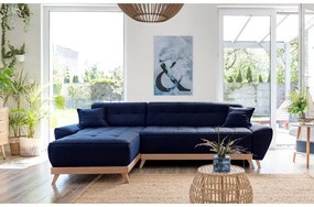 Divano letto blu navy divano angolare variabile Dazzling Daisy - Miuform