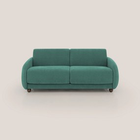Giglio divano letto scandinavo japandi con materasso H18 cm in tessuto Bouclé impermeabile T07