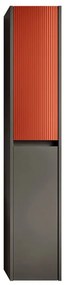 Colonna per mobile bagno Niwa 2 ante P 27 x L 30 x H 160 cm laccato opaco grigio carbone con vetro paprika