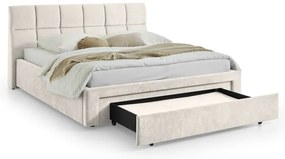 Letto matrimoniale imbottito beige rete non inclusa 180x200 cm Canyon – Meise Möbel