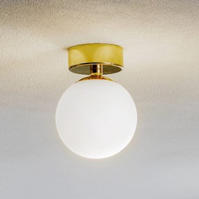 Argon Plafoniera Fatis, vetro opalino/ottone, 1 luce