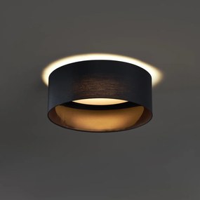 Plafoniera moderna nera trasparente 40cm incl. LED dimmerabile a 3 livelli - Sue