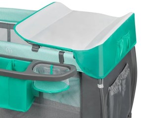 Lionelo - Culla da viaggio SVEN PLUS grigio/turchese