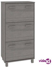 vidaXL Scarpiera HAMAR Grigio Chiaro 59,5x35x117 cm in Legno di Pino