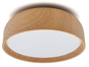 Kave Home - Lampada da soffitto Xaviera con finitura effeto legno di quercia