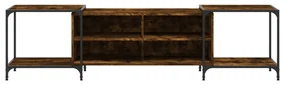 Mobile porta tv rovere fumo 203x37x50 cm in legno multistrato