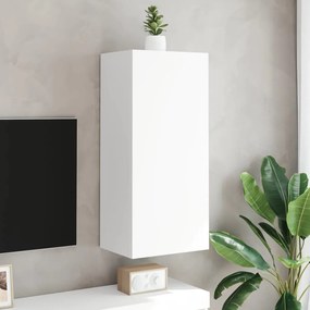 Mobile tv a parete bianco 40,5x30x90 cm in legno multistrato