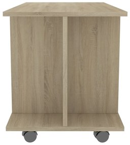 Mobile tv con ruote rovere sonoma 80x40x45 cm legno multistrato