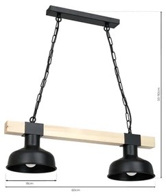 Lampadario su catena FARO 2xE27/60W/230V