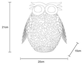 Globo 36330 - LED Solare decorazione LED/0,06W/3V IP44 gufo
