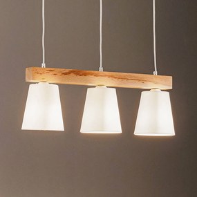 Lamkur Lampada a sospensione Aldonn con paralume in tessuto, 3 luci