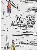 Manuel Canovas Carta da parati La Parisienne - Noir et blanc