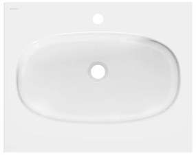 Lavabo a incasso rettangolare vasca centrale Icone L 61 x H 14.3 x P 49 cm in composito minerale di resina gelificata bianco lucido