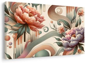 Quadro su tela – Fiori in stile astratto