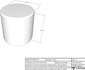 Pouf bianco per bambini in tessuto bouclé MOON - Vipack