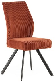 Set di 2 sedie da pranzo in velluto a coste arancione Anibal - Marckeric