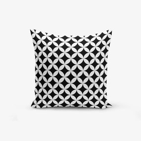 Federa bianca e nera in misto cotone Nero Bianco Geometrico, 45 x 45 cm - Minimalist Cushion Covers