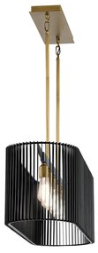 Lampadario Contemporaneo Linara Acciaio Nero Ottone Naturale Ottone 5 Luci E27