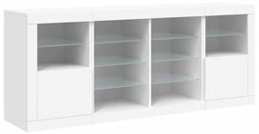 Credenza con luci led bianca 163x37x67 cm