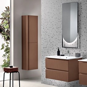 Mobile da bagno sospeso moderno con base 80 ARTICO con 2 cassetti e lavabo RUGGINE
