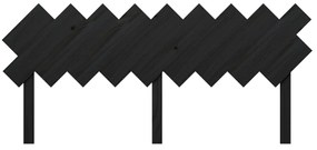 Testiera per letto nera 178x3x80,5 cm in legno massello di pino