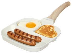 Padella 2 scomparti cuore e grill Mini Mania crema