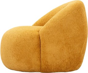 Poltrona color senape con rivestimento in bouclé Ginerva – Mauro Ferretti